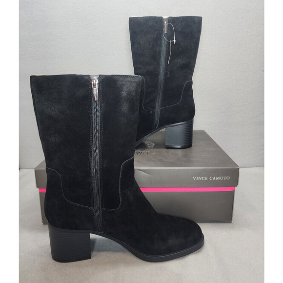 Vince Camuto Zelcinna Water Repellent Mid Shaft Suede Boots Women's SZ 9 - NIB - Picture 2 of 8